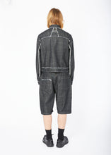 Load image into Gallery viewer, AIREI Deconstructed Trucker Denim Jacket (Black)
