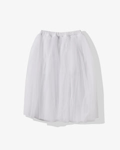 BLACK Comme des Garçons Tulle Mid Length Skirt (White)