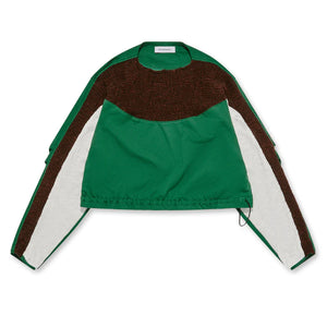 Kiko Kostadinov Solon Knit Hybrid Long Sleeve Top (Hunter Green / Rust / White)