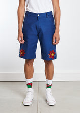 Load image into Gallery viewer, Sky High Farm Embroidered Workwear Denim Shorts (Blue)
