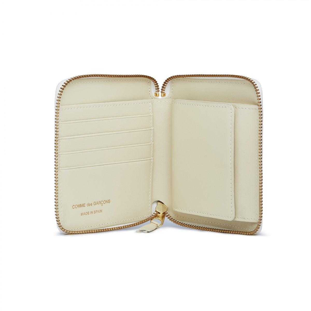 Comme des garcons 2025 zip around wallet white