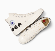 Load image into Gallery viewer, Play Comme des Garçons x Converse Black Multi-Heart Chuck Taylor All Star &#39;70 High (White)

