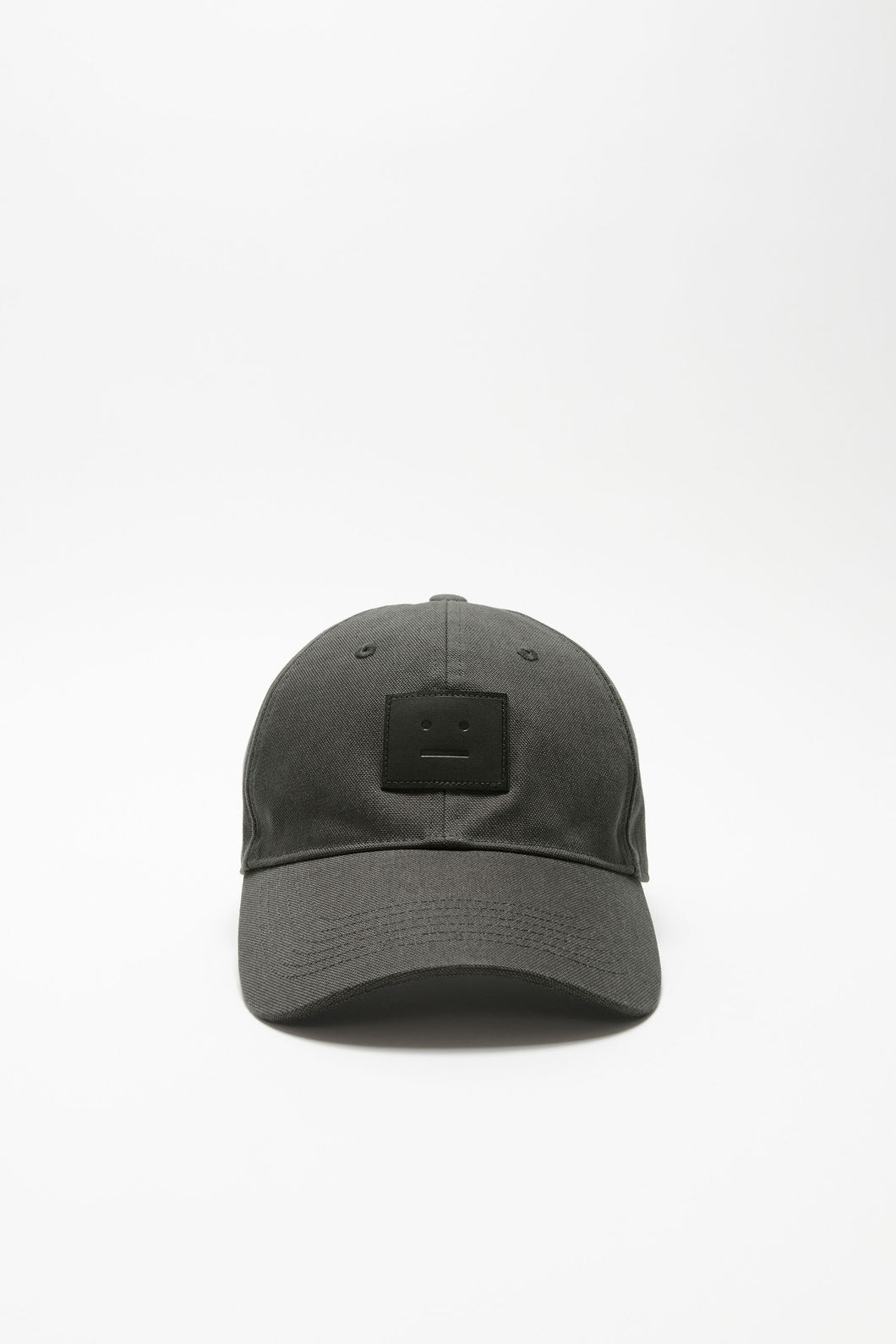 Acne Studios Leather Face Patch Cap (Dark Grey)