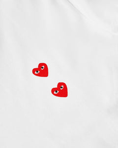 PLAY Comme des Garçons Multi Red Heart Longsleeve T-Shirt (White)
