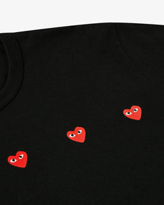 PLAY Comme des Garçons Multi Red Heart T-Shirt (Black)