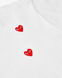 PLAY Comme des Garçons Multi Red Heart Logo T-Shirt (White)