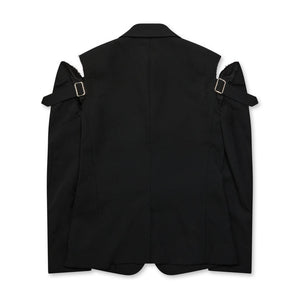 BLACK Comme Des Garçons Shoulder Buckle Detail Jacket (Black)