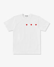 Load image into Gallery viewer, PLAY Comme des Garçons Multi Red Heart T-Shirt (White)
