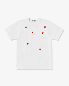 PLAY Comme des Garçons Multi Red Heart Logo T-Shirt (White)
