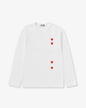 Load image into Gallery viewer, PLAY Comme des Garçons Multi Red Heart Longsleeve T-Shirt (White)

