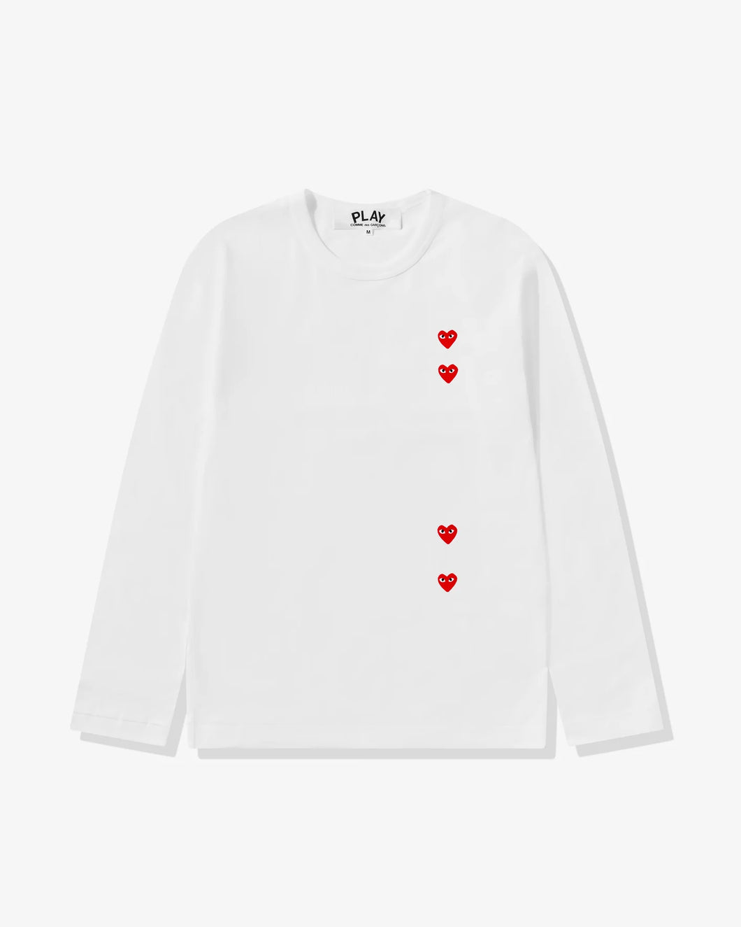 PLAY Comme des Garçons Multi Red Heart Longsleeve T-Shirt (White)