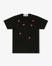 Load image into Gallery viewer, PLAY Comme des Garçons Multi Red Heart Logo T-Shirt (Black)
