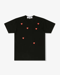 PLAY Comme des Garçons Multi Red Heart Logo T-Shirt (Black)