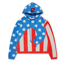 Load image into Gallery viewer, ERL Stars And Stripes Swirl Hood (Blue / Red)
