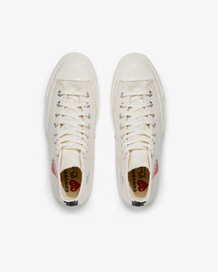 Play Comme des Garçons X Converse Small Red Heart All Star '70 High (White)