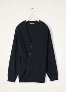 Lemaire Relaxed Twisted Cardigan (Dark Navy)