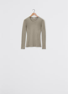 Lemaire Rib Long Sleeve T-shirt (Green Beige)