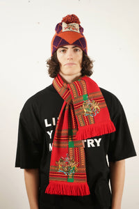 Liberal Youth Ministry Tartan Scarf Escudo Embroidery (Red)