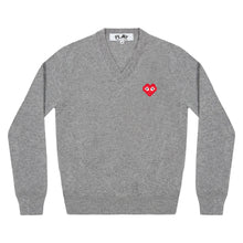 Load image into Gallery viewer, Play Comme des Garçons x the Artist Invader V-Neck Sweater (Top Grey)
