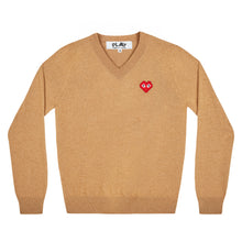 Load image into Gallery viewer, Play Comme des Garçons x the Artist Invader V-Neck Sweater (Camel)
