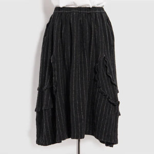 BLACK Comme des Garçons Chalk Stripe Skirt (Black/White)