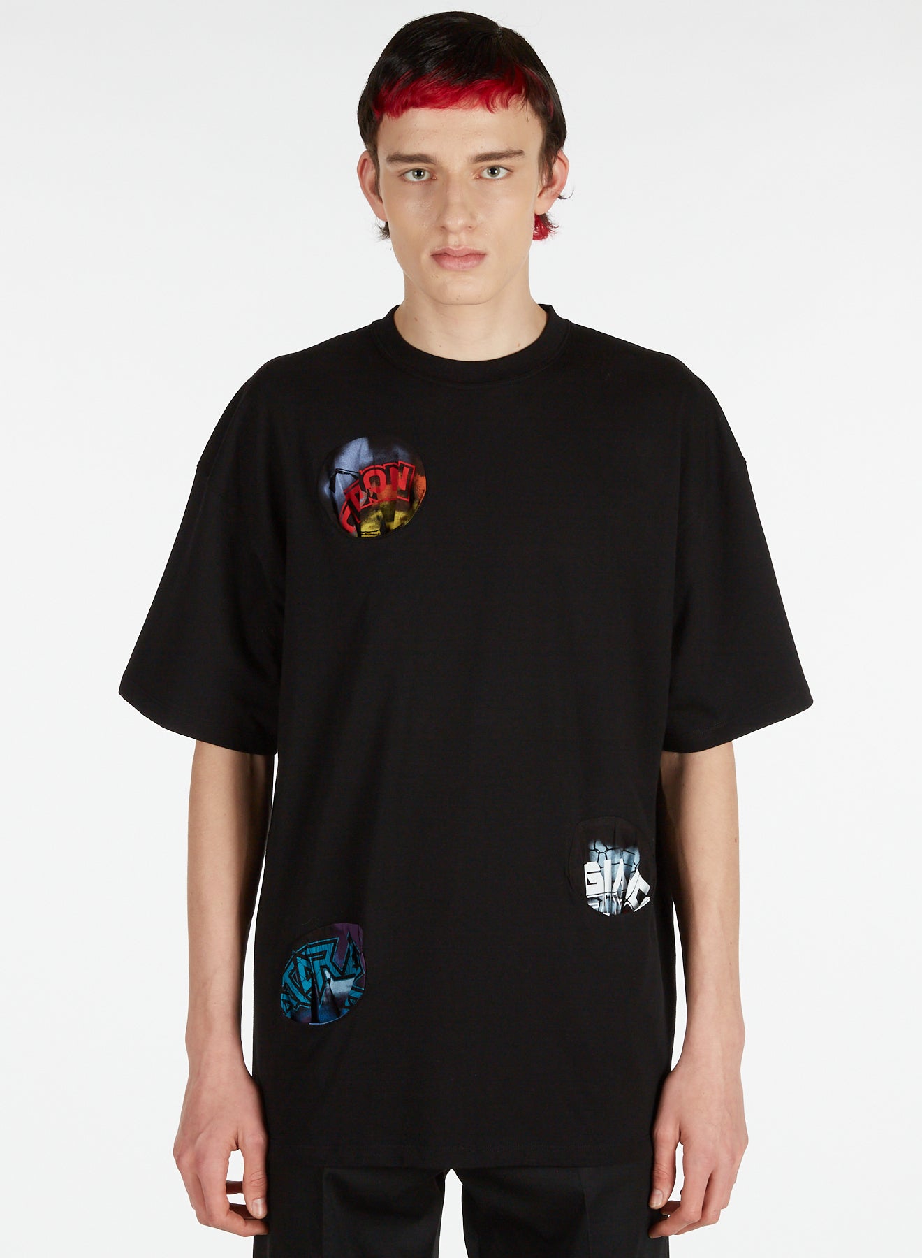 Raf Simons Oversized Printed Pocket Holes T-Shirt (Black
