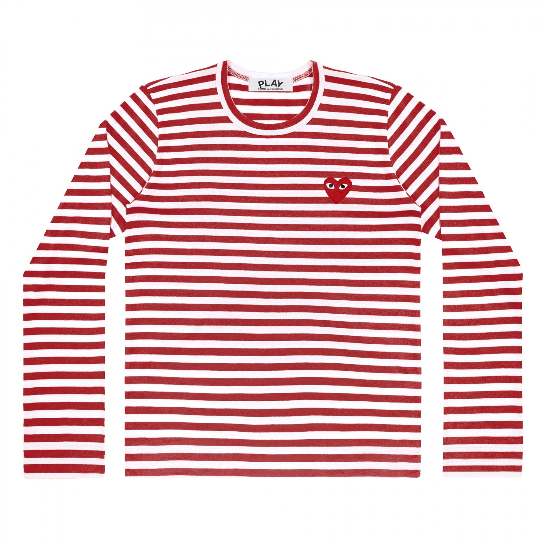 【激安通販 オンラインショップ】 Garçons des Comme Play Striped COWBOYS – (Red/White) T-Shirt トップス