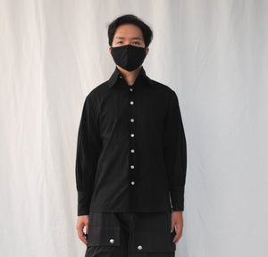 Youths in Balaclava High Collar Blouse (Black)