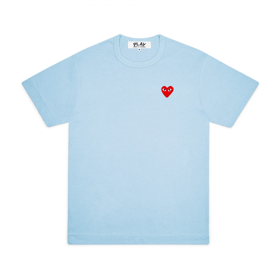 Play Comme des Garçons Bright Red Heart T-Shirt (Blue)