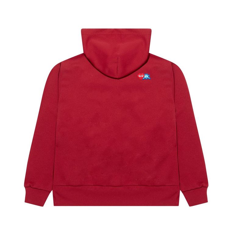 Play Comme des Garçons x the Artist Invader Hooded Zip Sweatshirt (Red)