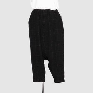 BLACK Comme des Garçons Drop Check Lurex Trousers (Black)