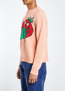 Sky High Farm Recycled Cotton Intarsia Sweater (Light Pink)