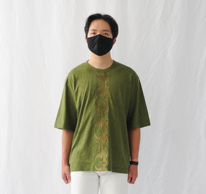 Youths in Balaclava Floral Spine T-Shirt (Green)