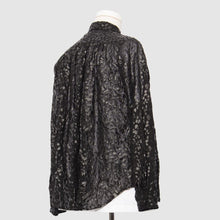 Load image into Gallery viewer, BLACK Comme des Garçons Leopard Print Gathered Shirt (Black)
